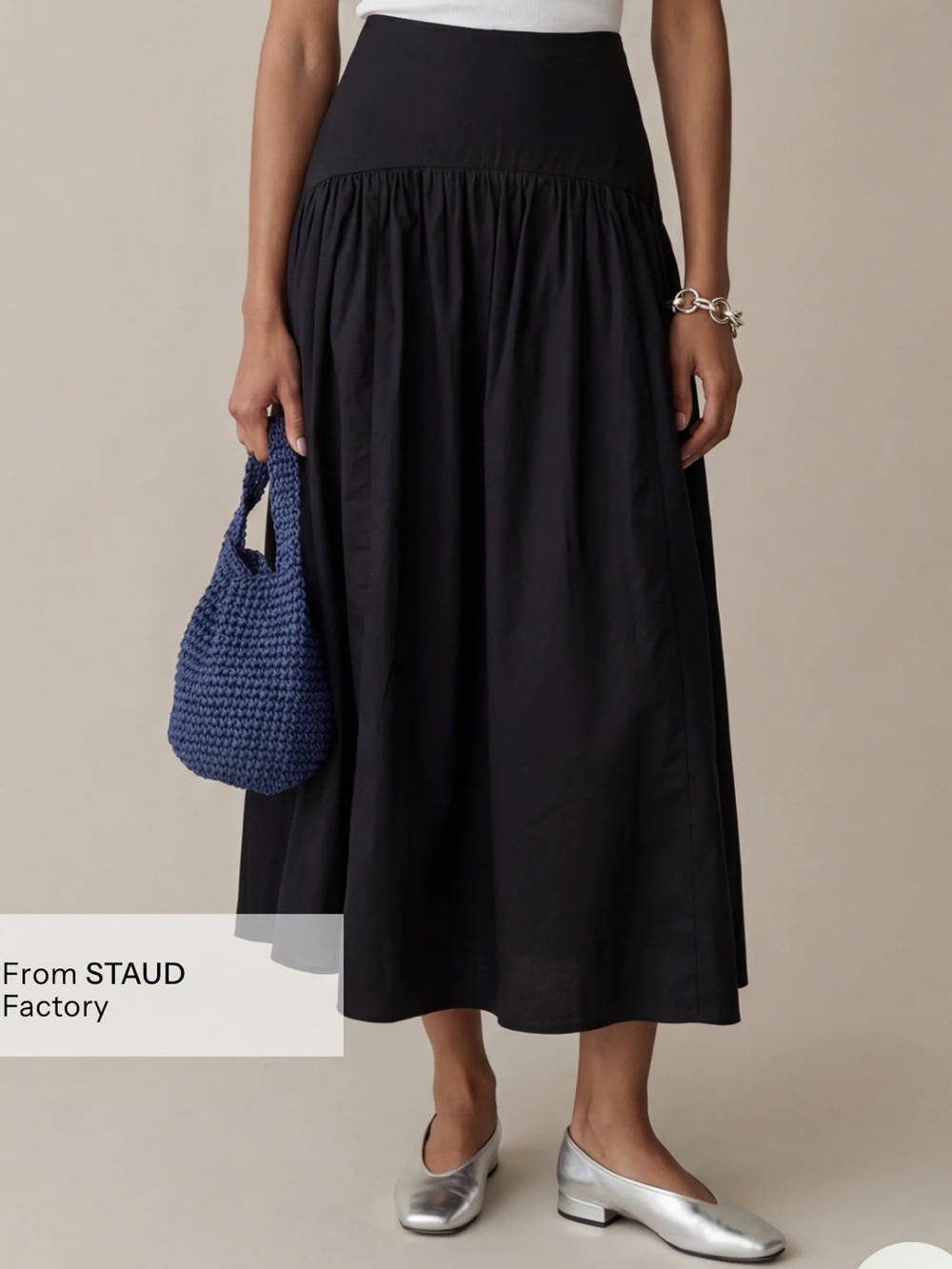NWT CAARA Vashti Cotton Blend Black Few Moda Skirt 6